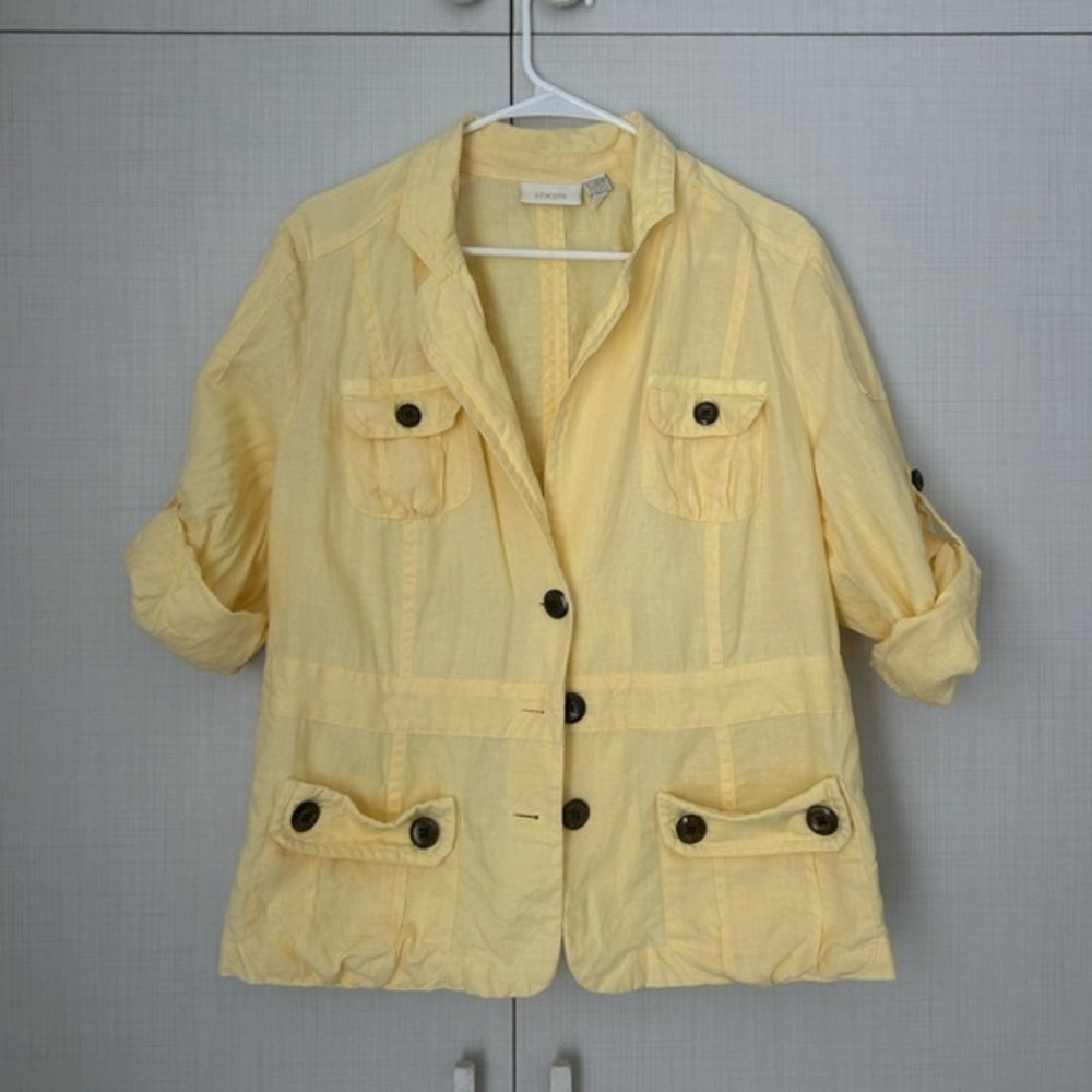 Chico's Lightweight Yellow Utility Jacket
